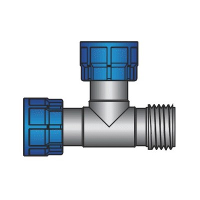 Holendrová T-spojka 1“ vonkajší / vnútorný závit 2x